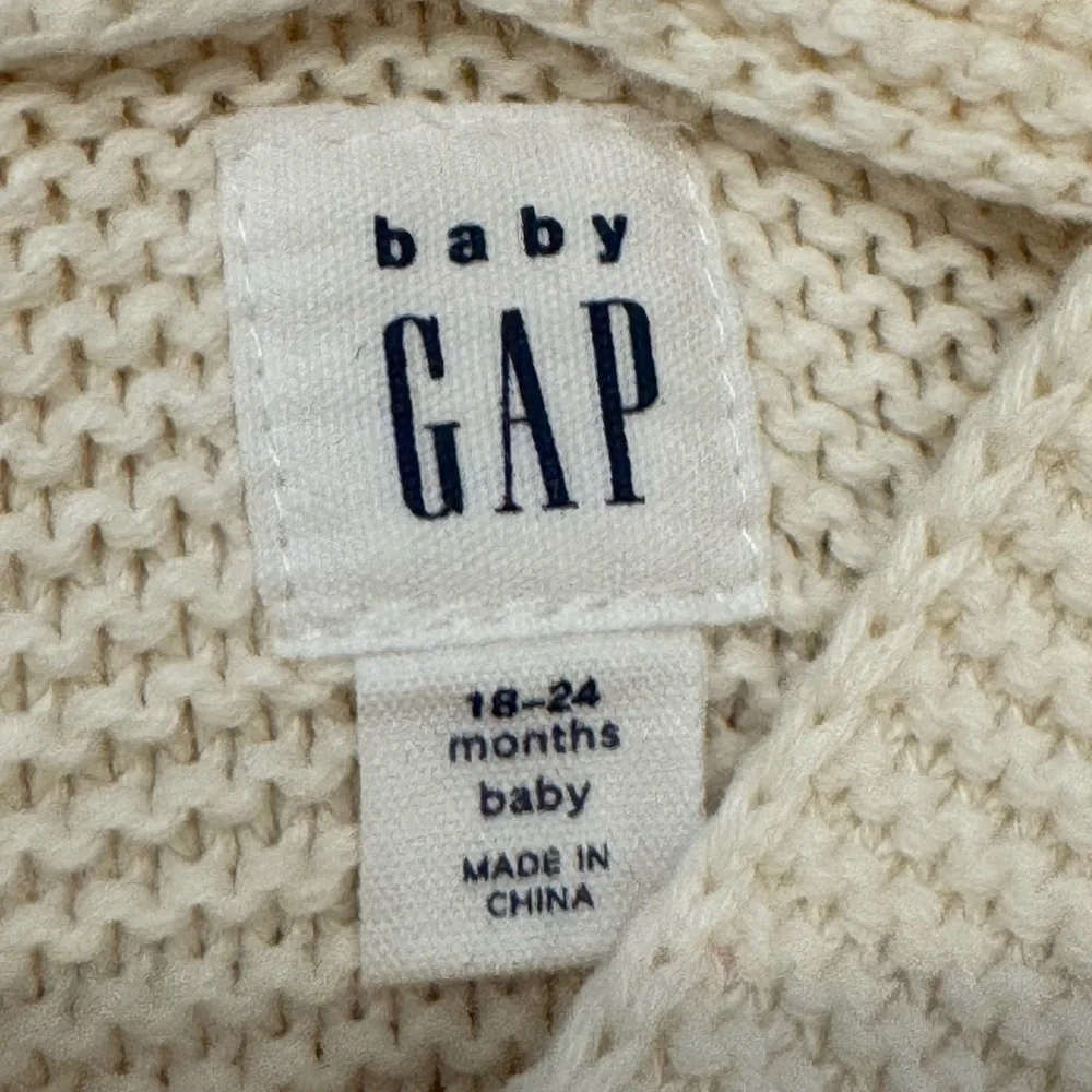 Gap Baby Girl Ivory Unicorn Hooded Cardigan Sweater 18-24 Months